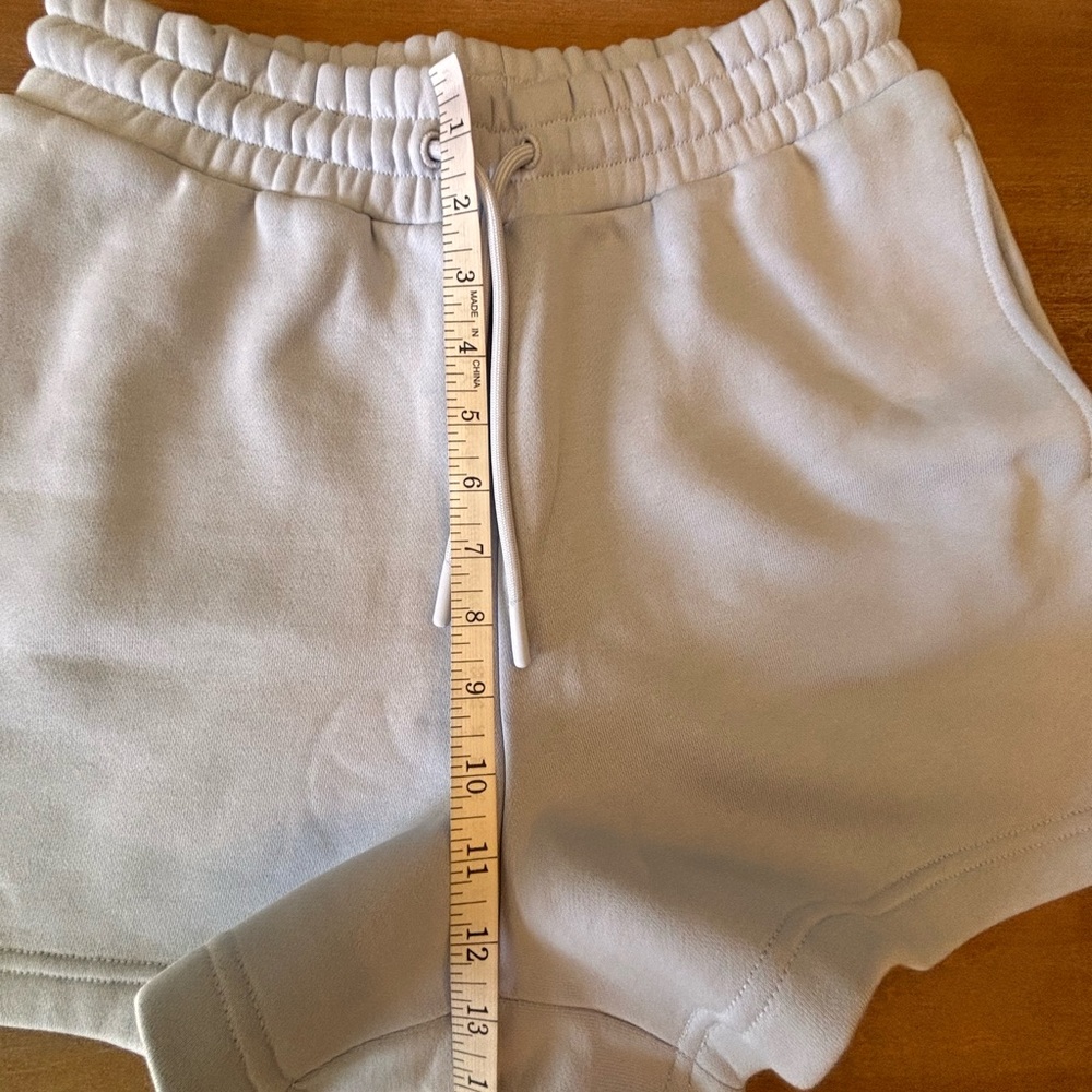 Sweaty Betty ‘Elevated Short’ High Rise Cotton Fleece Salt Blue Pocket, Sz S NWT - Picture 13 of 14